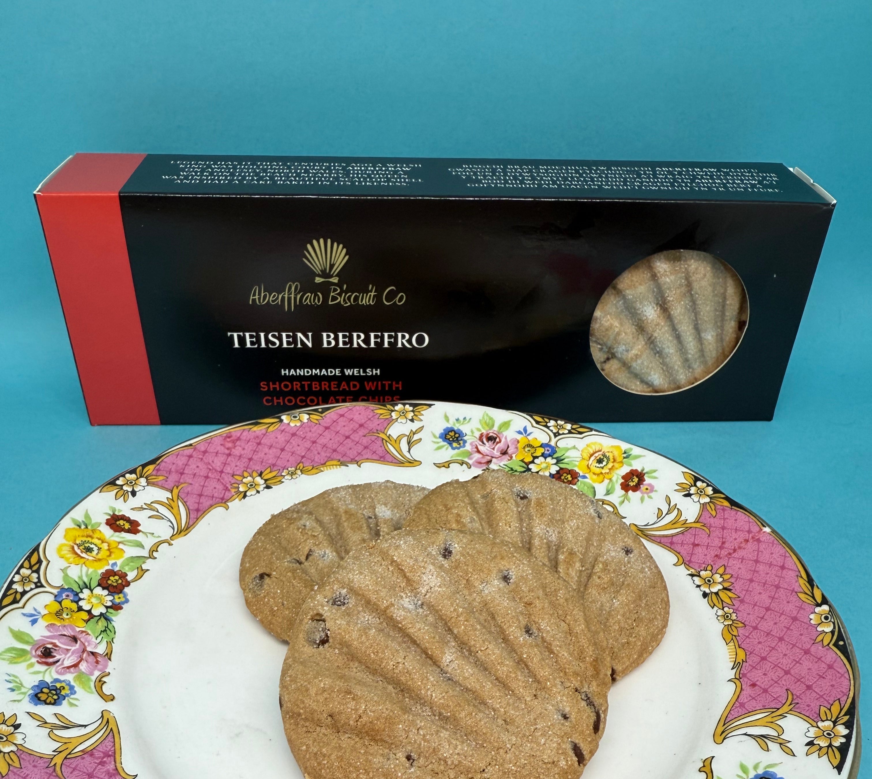 Bluebells and thyme Welsh artisan biscuits on a vintage side plate