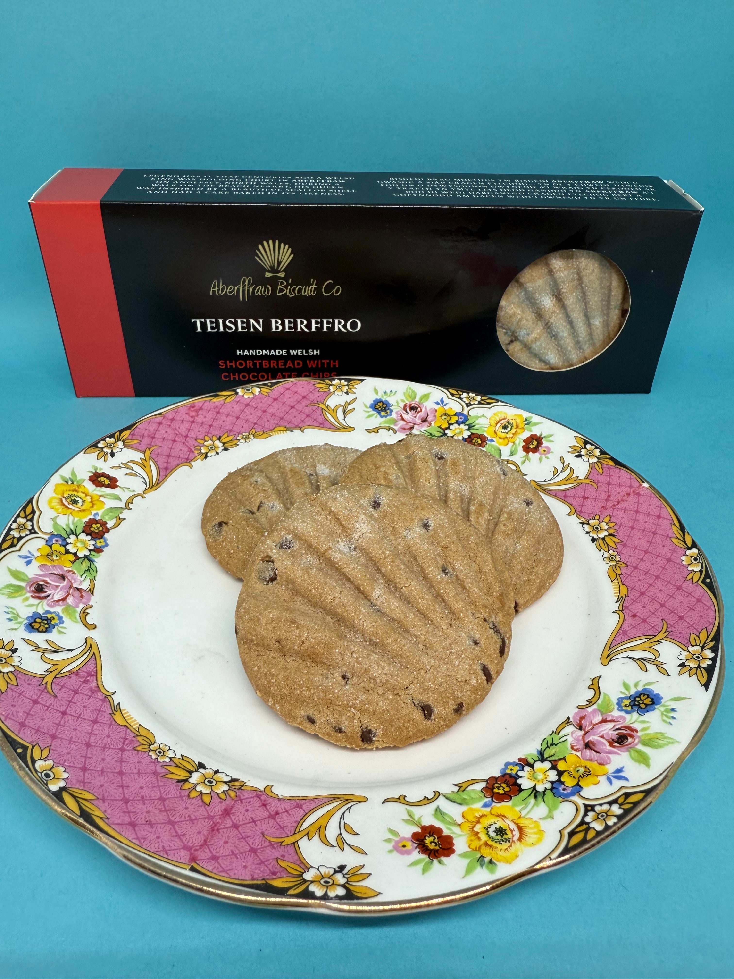 Bluebells and thyme Welsh artisan biscuits on a vintage side plate