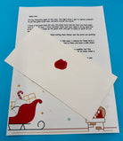 Letter from Santa Claus with a red wax stamp on a blue background